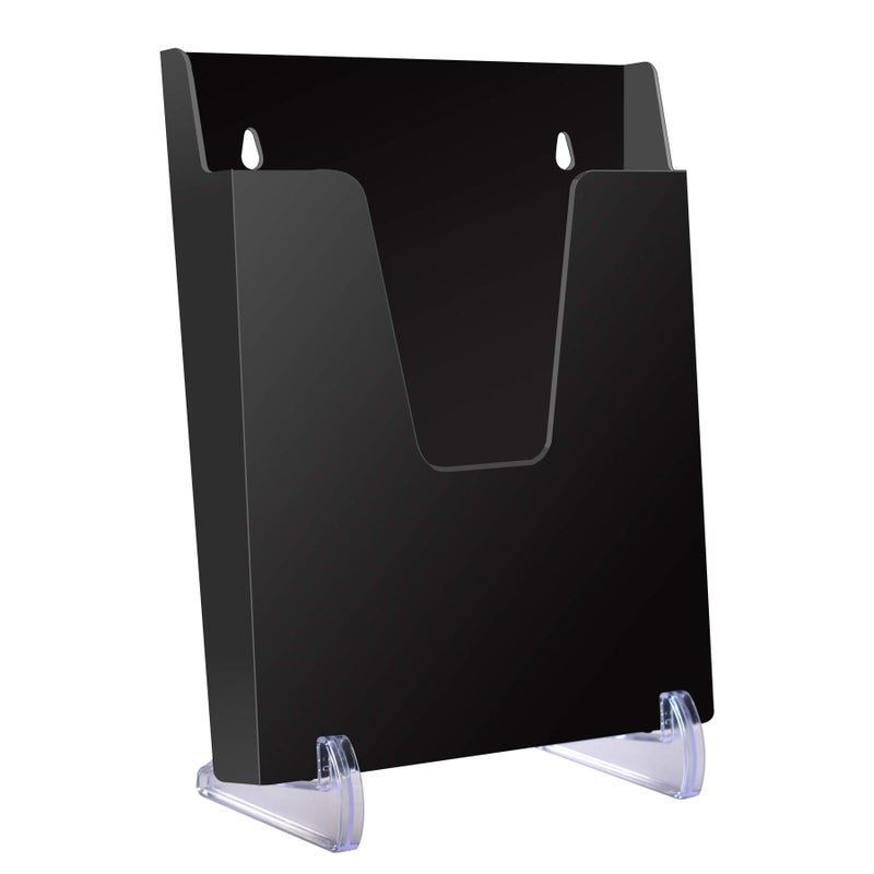 Acrimet Pocket File Holder Vertical Design Brochure Display (for Wall Mount or Countertop Use) (Removable Supports Included) (Letter Size) (Black Color) - Image 1